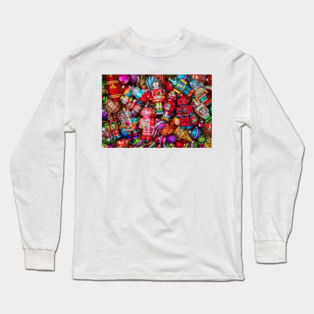Toy Robots Christmas Ornaments Long Sleeve T-Shirt by photogarry